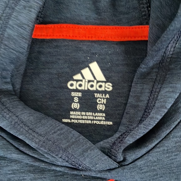 Adidas Hoodie Sweatshirt Navy Neon Orange Atheisure Athletic Sweater Size S (8) - Picture 4 of 5